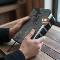 Load image into Gallery viewer, Premium Christian Bible Large Print Edition Personal Size Reference Book Charcoal Cover Design LeatherTouch Material Layflat Binding Feature Gilded Page Edges Ribbon Marker Included Words Christ Red Scripture Study Tool Perfect Gift Idea