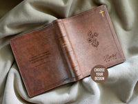 Load image into Gallery viewer, Floral Butterfly NIV personalized bible Leather NIV journaling bible godparent gift from godchild religious gift for women confirmation gift